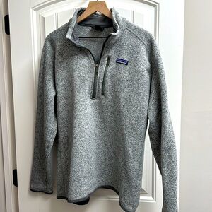 Patagonia Men’s 1/4 zip Better Sweater in Heather Grey (stonewash)